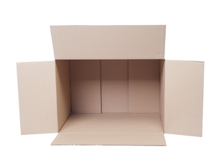 Open empty cardboard box