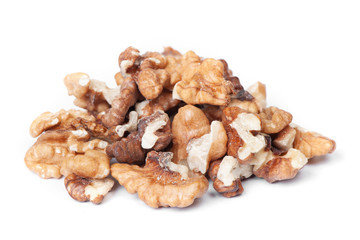 Heap of peeled walnut