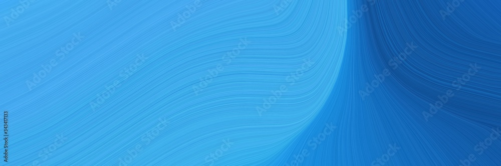 Poster elegant artistic horizontal banner with corn flower blue, strong blue and dodger blue colors. fluid 
