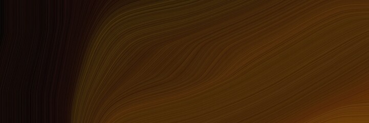 elegant colorful designed horizontal header with very dark green, black and chocolate colors. fluid curved flowing waves and curves