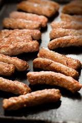 Oriental lamb kebabs on a grill