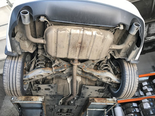 View of car undercarriage