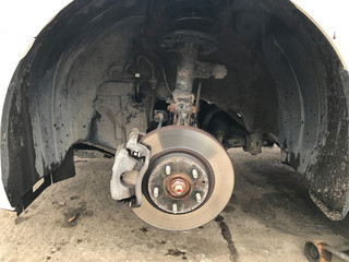Brake disc on a car