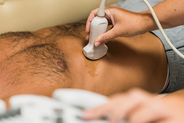 cardiac ultrasound examination testing on young men