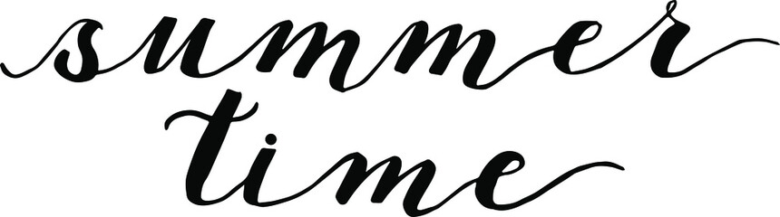 Calligraphic inscription summer time in black letters.