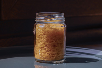 glass jar with vermicelli