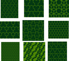 Green Seamless Japanese pattern representing the turtle shell se