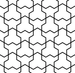 Naadloos Behang Airtex Japanse stijl Monochroom naadloos Japans patroon dat de schildpad vertegenwoordigt