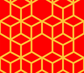 Red Seamless Japanese pattern representing the turtle shell