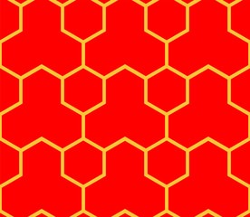 Red Seamless Japanese pattern representing the turtle shell