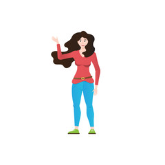 A white woman flat character design , vector illustration