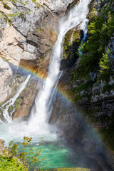 Fototapeta na wymiar Savica waterfall in Triglavski national park, Slovenia
