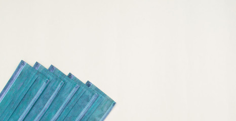 medical mask on a rickshaw background with the inscription on the paper sticker 