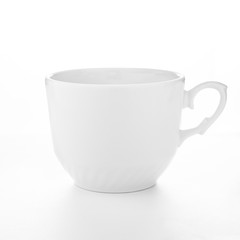 white cup on white background