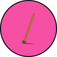 hoe to dig gardening soil. illustration for web and mobile design.
