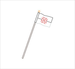 Knights Templar flag.Illustration for web and mobile design.