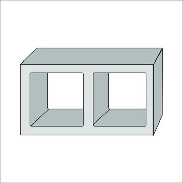 concrete building block. illustration for web and mobile design.