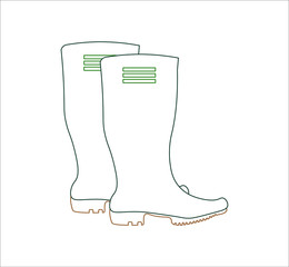gardening rubber boots. illustration for web and mobile design.