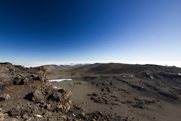 Lunar landscape on the Mount Kilimanjaro in Africa