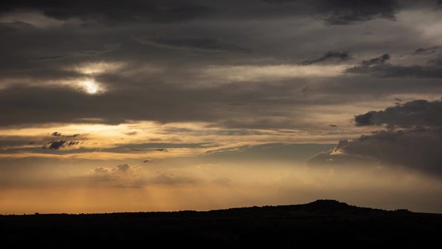timelapse of sunset in the clouds