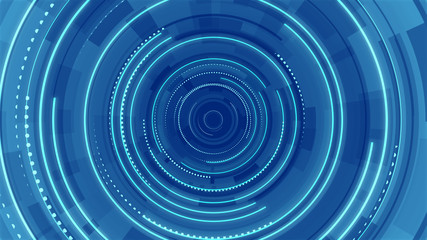 Circle white blue bright technology Hi-tech background. Abstract graphic digital future scifi concept design.