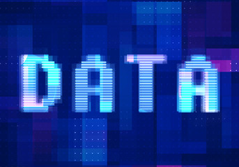 Data network Internet Mobile icon technology blue background. Abstract digital machine learning with digital future design concept. 