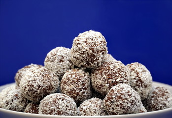 Tasty homemade chocolate and coconut balls