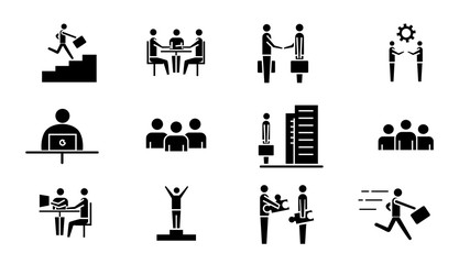 Business People icons on white background.vector illustration