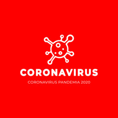 Fototapeta na wymiar Coronavirus Covid-19 concept typography design logo on white background. Self isolation. Home quarantine. Graphic vector for web, print, banner, flyer, illustration. Stop coronavirus.