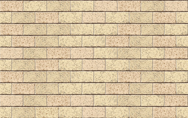 Realistic Vector brick wall seamless pattern. Yellow sand brick texture background for print, paper, design, decor, photo background