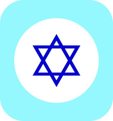 the star of david typical of the jewish religion. illustration for web and mobile design.