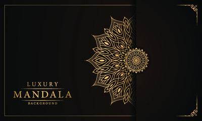 Luxury mandala background with arabesque pattern arabic islamic east style for Wedding card, book cover.	