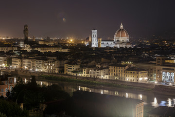 Fototapeta na wymiar The skyline of Florence with the Duomo and Palazzo Vecchio, Italy.