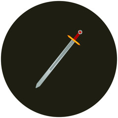 Knights Templar sword.Illustration for web and mobile design.