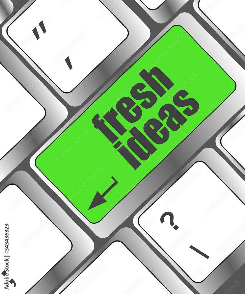 Poster fresh ideas button on computer keyboard key
