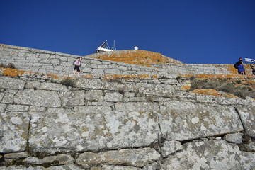 stone ramp to the  lighthouse