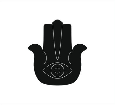 Hamsa is a typical symbol of the Jewish religion. illustration for web and mobile design.