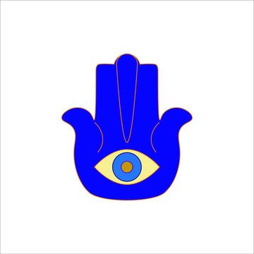 Hamsa is a typical symbol of the Jewish religion. illustration for web and mobile design.
