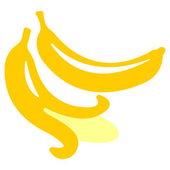 isolated illustration of a banana in colour in vector