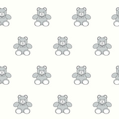 Wrapping paper - Seamless pattern of teddy bear animal toys for vector graphic design