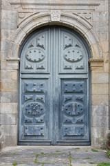 old blue wood door