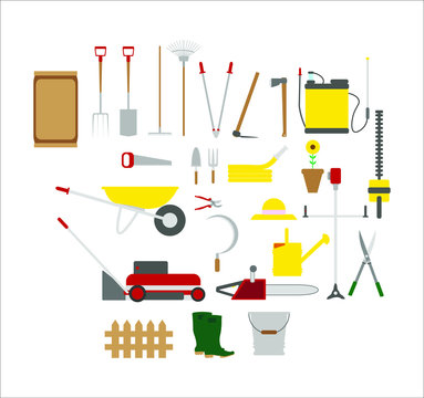 gardening gardening tool kit. illustration for web and mobile design.