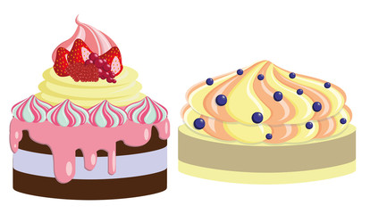 Desserts cartoon icons in set collection for design