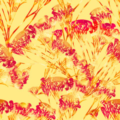 Fototapeta na wymiar Curry plant abstract, seamless pattern.