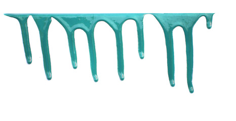 Colorful drops of paint on a white background