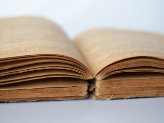 Old opened book with yellowed pages