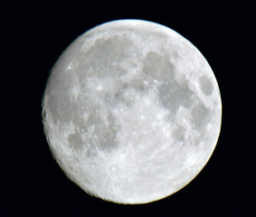 Shooting the moon on a summer evening in the Vosges region of France 