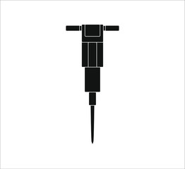 hydraulic hammer on site. illustration for web and mobile design.