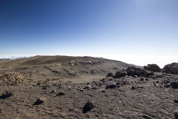 Moonscape on the Mount Kilimanjaro in Tanzania