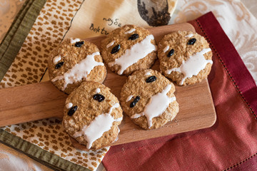 Oatmeal cookies with a virus protection mask